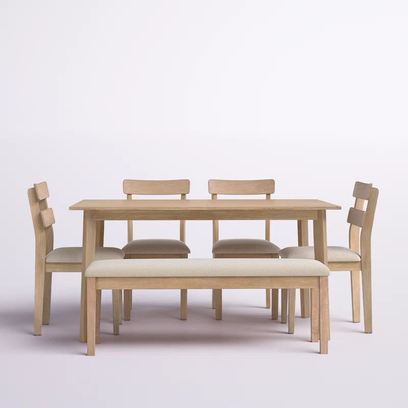 6 - Person Solid Wood Dining Set