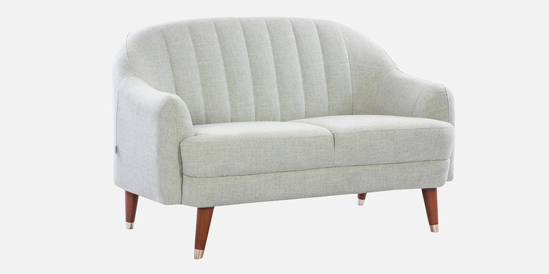 Velvet Fabric 2 Seater Sofa in Ivory Colour