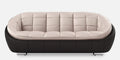 Leatherette 3 Seater Sofa in Black & Beige Colour