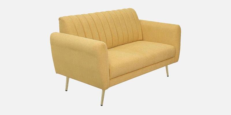Fabric 2 Seater Sofa In Camel Yellow Colour