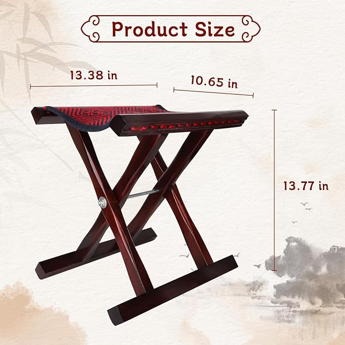 folding stool,collapsible stool,Eco-friendly wooden folding stool for adults,13.4”,foldable stool,portable stool,folding camp stool Camp Chair for Outdoor Kitchen Garden,It can carry up to 500 pounds
