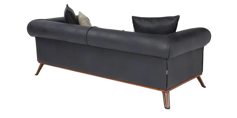 2 Seater Leather Sofa In Dark Blue Colour