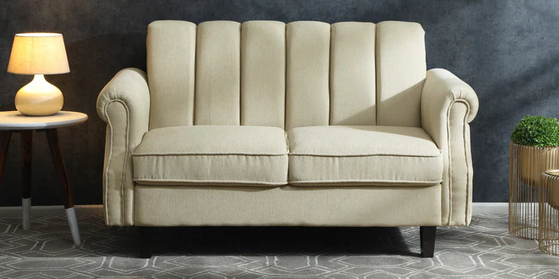 Fabric 2 Seater Sofa In Beige Colour