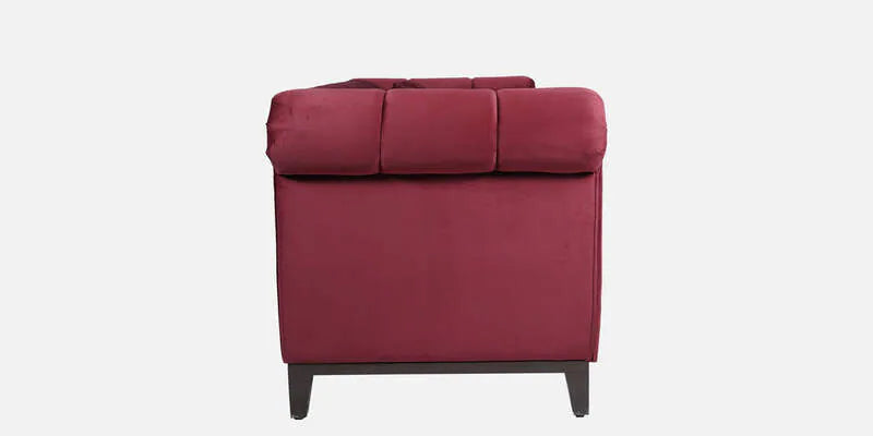 Velvet 3 Seater Sofa In Berry Red Colour