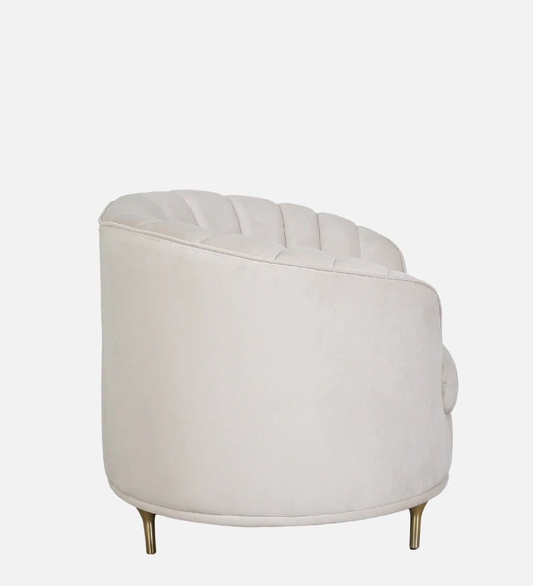 Fabric 1 Seater Sofa In Cream Colour