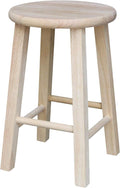 Wooden Step Stool Footstool Solid Wood 8 inch for Kids Adults Plant Stand Fishing Stool (Black)