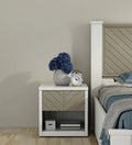 Alaska Bedside Table in High Gloss White Finish With Drawer