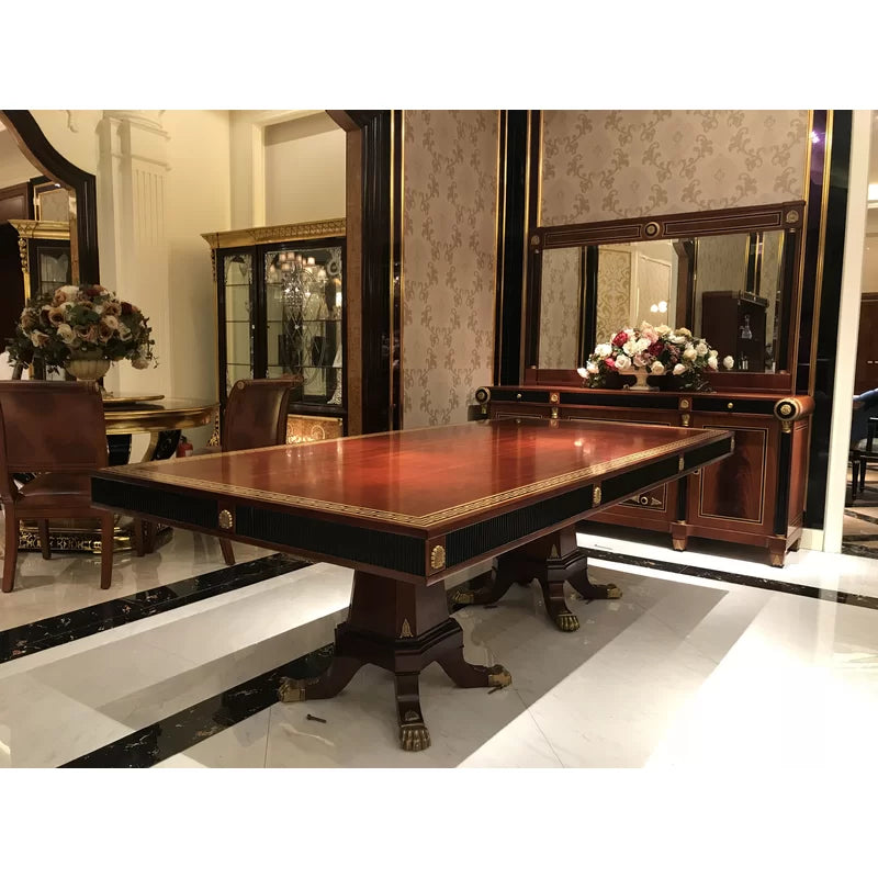 9 - Piece Solid Wood Top Double Pedestal Dining Set