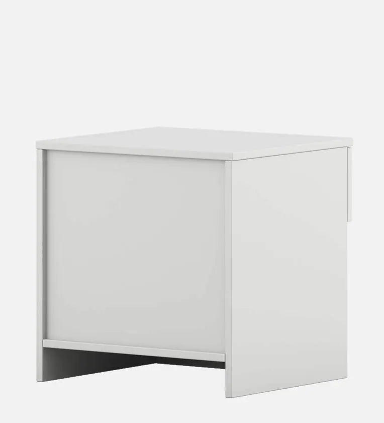 Bedside Table in Frosty White Finish with Drawer