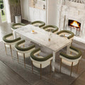 Rectangular  Sintered Stone 78.75'' L x 31.5'' W, 9 Piece Dining Set