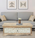Solid Wood Rectangular Coffee Table In Scratch Resistant Natural Finish