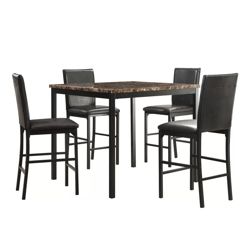 Piece Faux Marble Top Dining Set