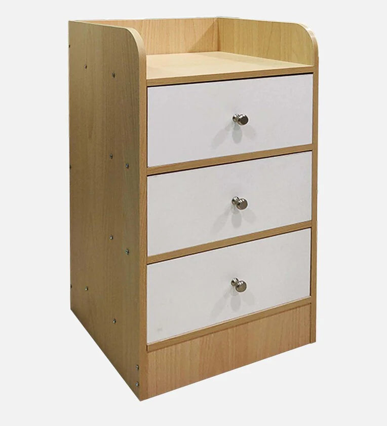 Bedside Table In Intel Beige Finish with drawers