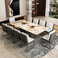 10 - Piece Marble Top Double Pedestal Dining Set