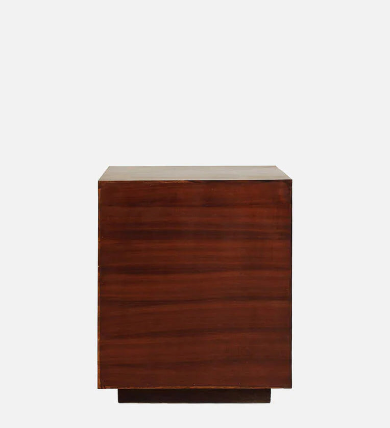 Solid Wood Bedside Table With Drawers in Walnut Finish