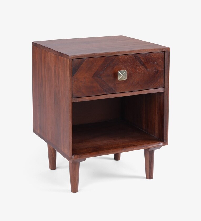 Sheesham Wood Bedside Table In Brown Finish