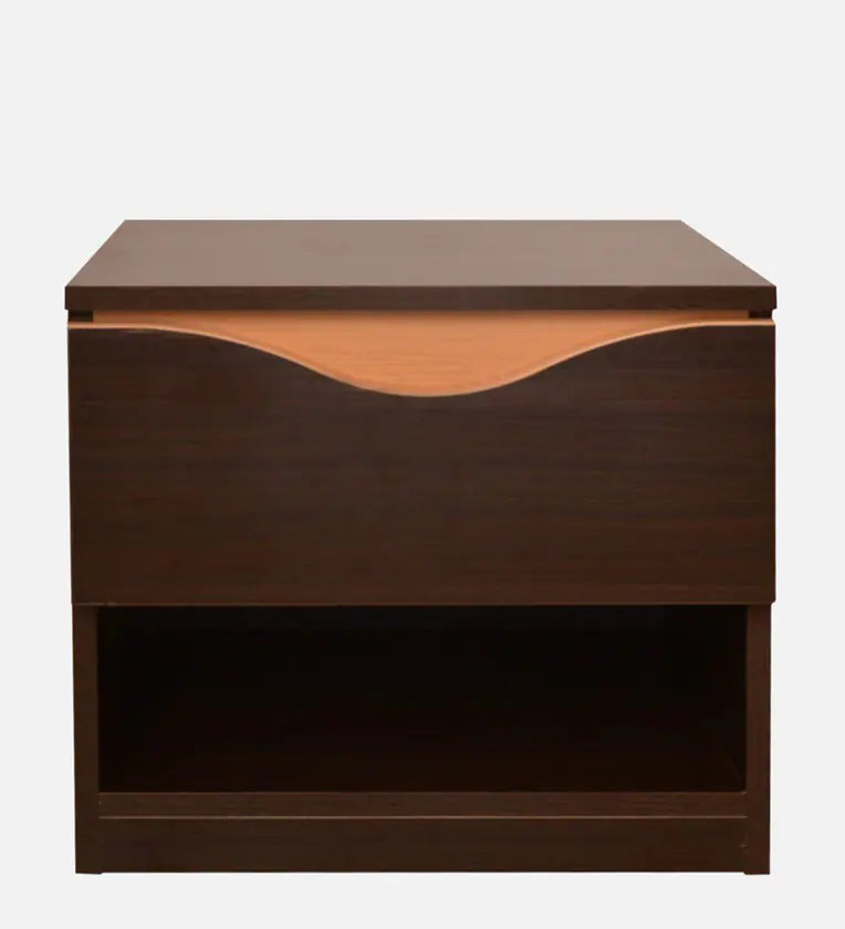 Bedside Table in Brown Finish with Drawer