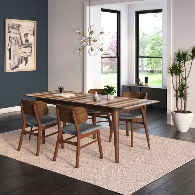 5 - Piece Extendable Solid Wood Dining Set