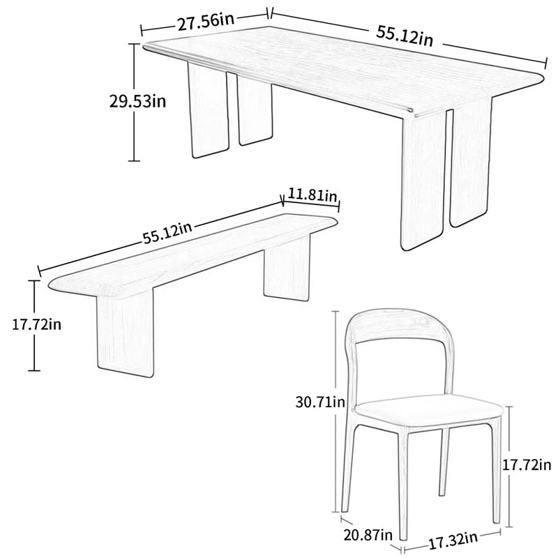 4 - Piece Solid Wood Dining Set