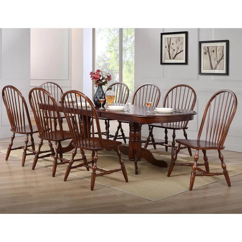 9 - Piece Extendable Solid Wood Trestle Dining Set
