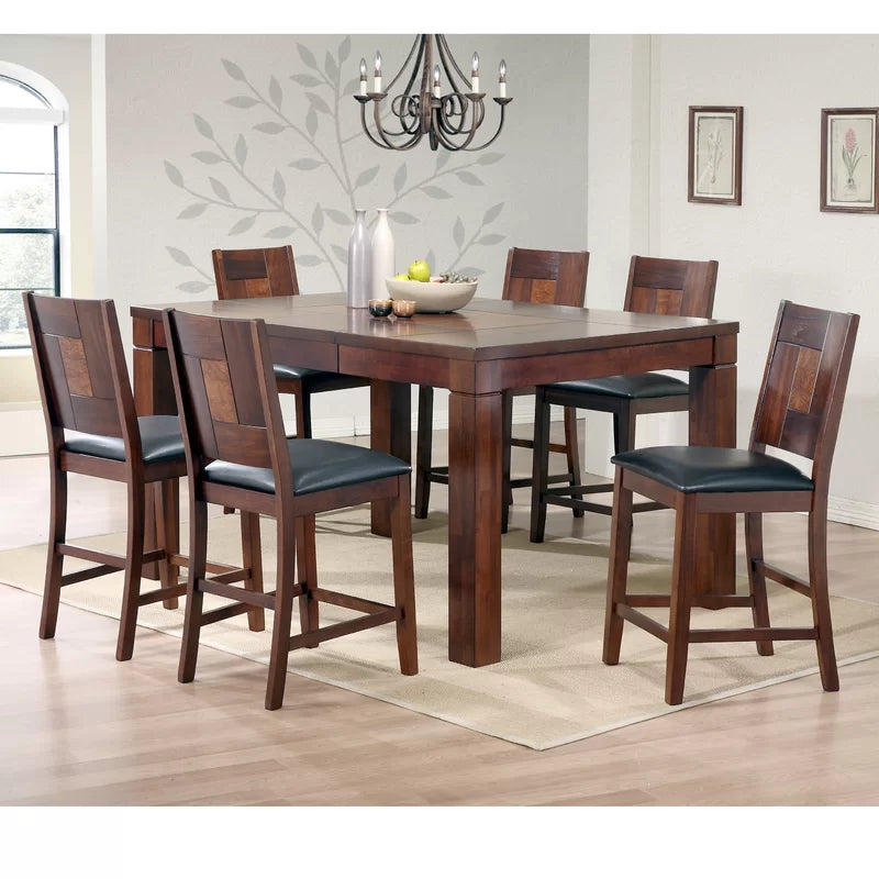 Extendable Solid Wood Top Dining Set