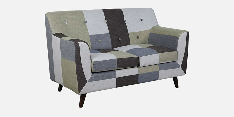 Fabric 2 Seater Sofa In Yellow Blocks