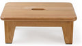 Grown Oak,Wooden Step Stool for Adults, Wood Step Stool for Seniors, 6.5" High Bed Stool, Non-Slip Mat, No Assembly Needed, Solid Wood, Natural Color