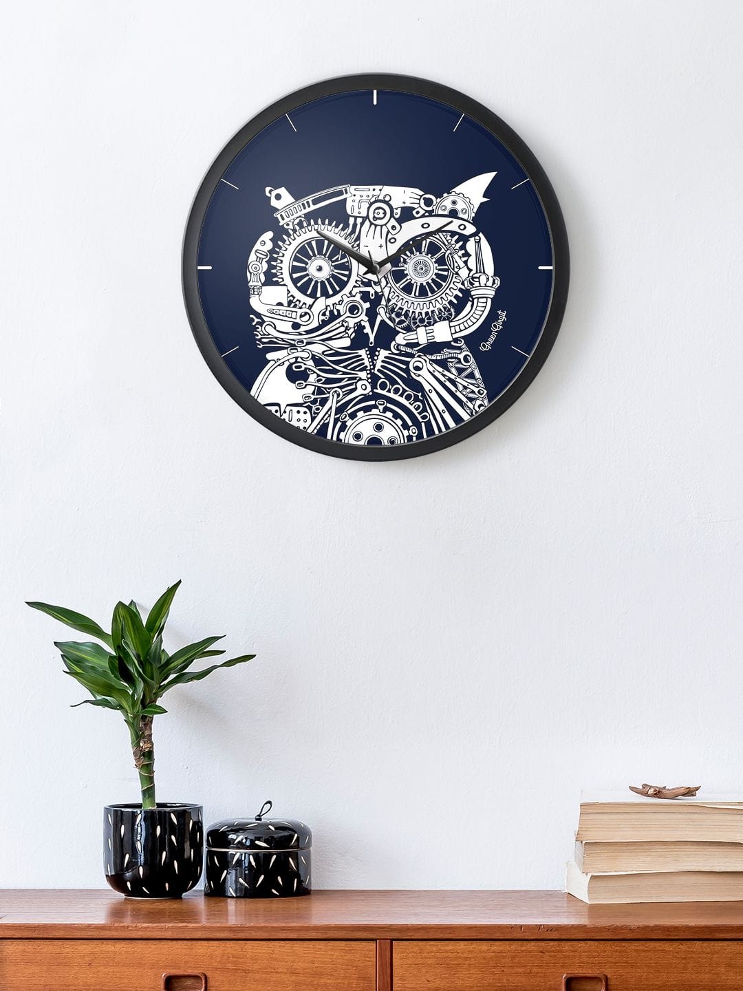 Techno owl Multicolor Wall Clock