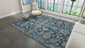 Navy Wool Romania 8X10 Feet  Hand-Tufted Carpet - Rug