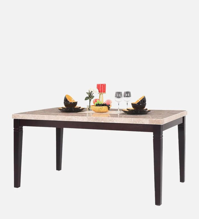 Marble 6 Seater Dining Set in Black Colour