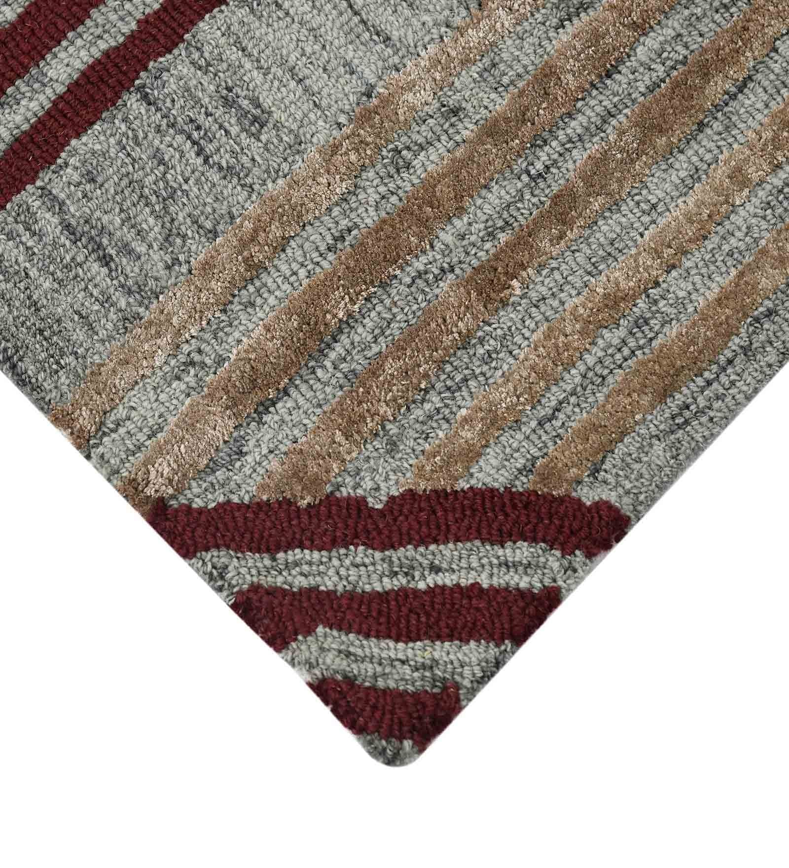 GRAPHITE Wool & Viscose Canyan 8x10 Feet  Hand-Tufted Carpet - Rug