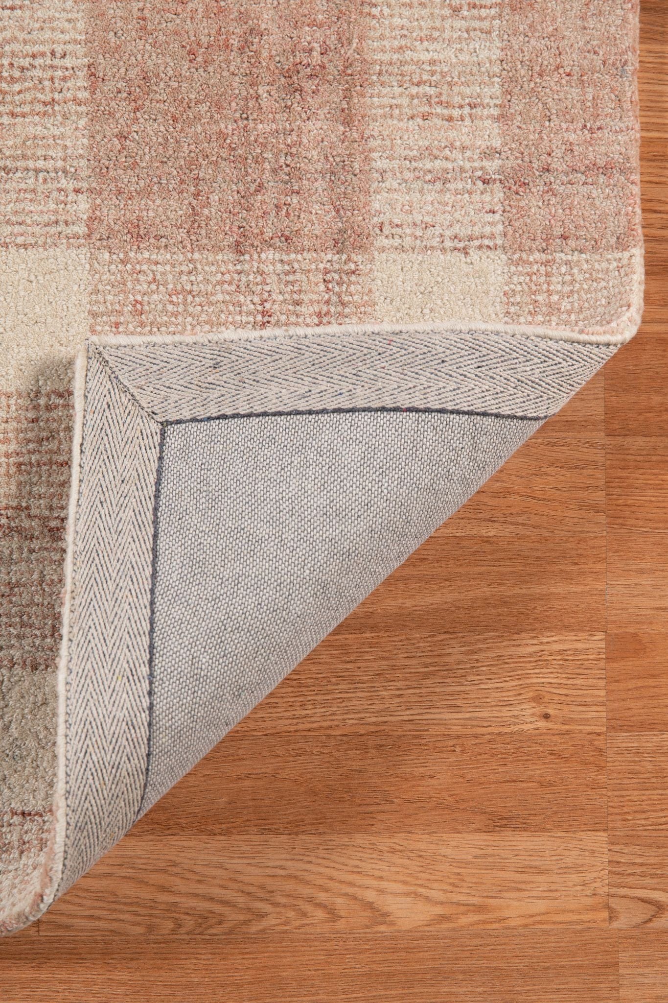 Rose Gold Wool Tartan 8X10 Feet Hand-Tufted Carpet - Rug