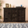 Sheesham Wood Mammoth Sideboard Three Drawer Two Door Storage Unit (Walnut Finish)