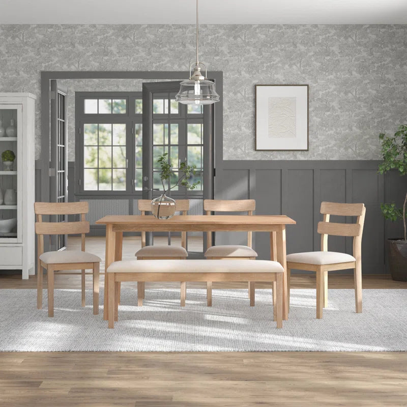 6 - Person Solid Wood Dining Set