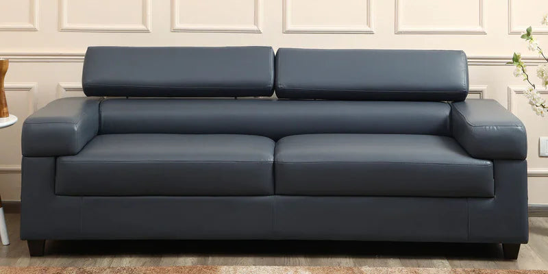 Leatherette 3 Seater Sofa In Grey Colour