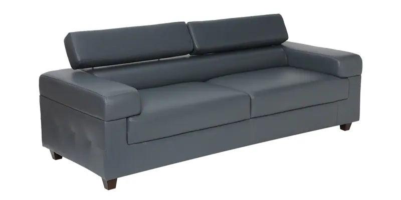 Leatherette 3 Seater Sofa In Grey Colour - Ouch Cart 