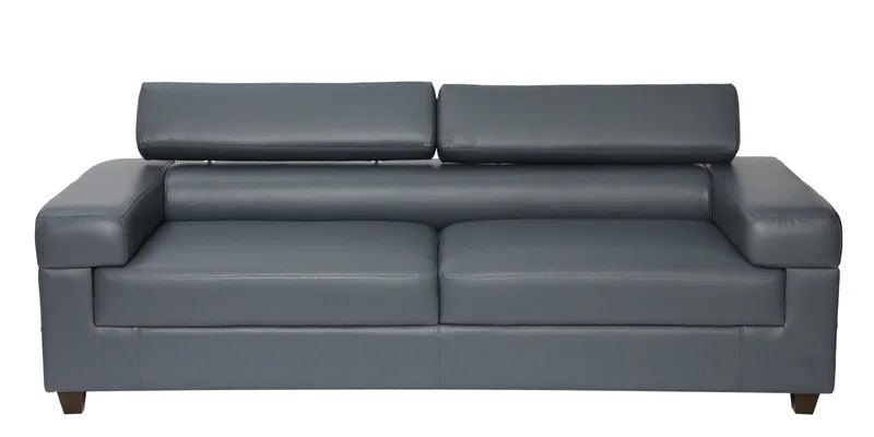 Leatherette 3 Seater Sofa In Grey Colour - Ouch Cart 
