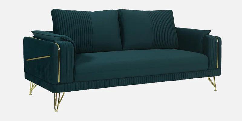 Velvet 3 Seater Sofa in Teal Blue Colour - Ouch Cart 