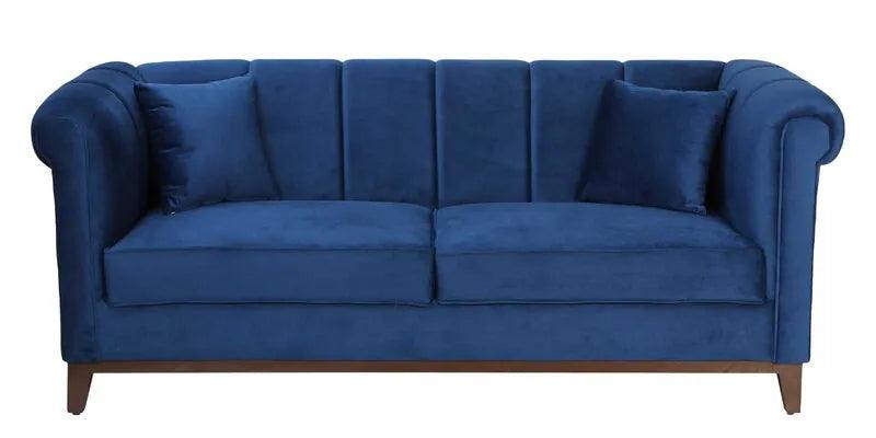Velvet 3 Seater Sofa In Royal Blue Colour - Ouch Cart 