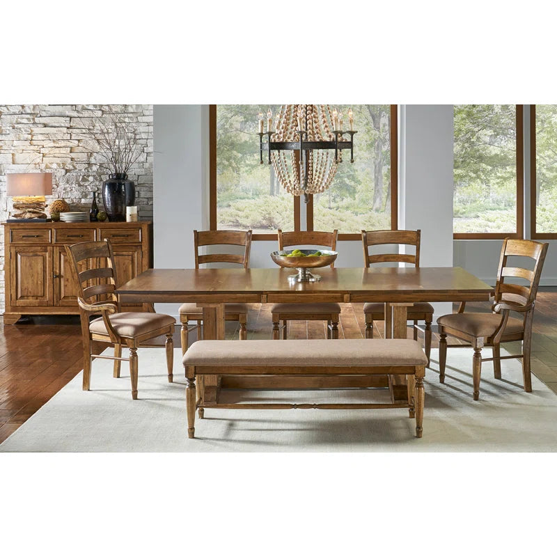9 - Piece Extendable Solid Wood Trestle Dining Set