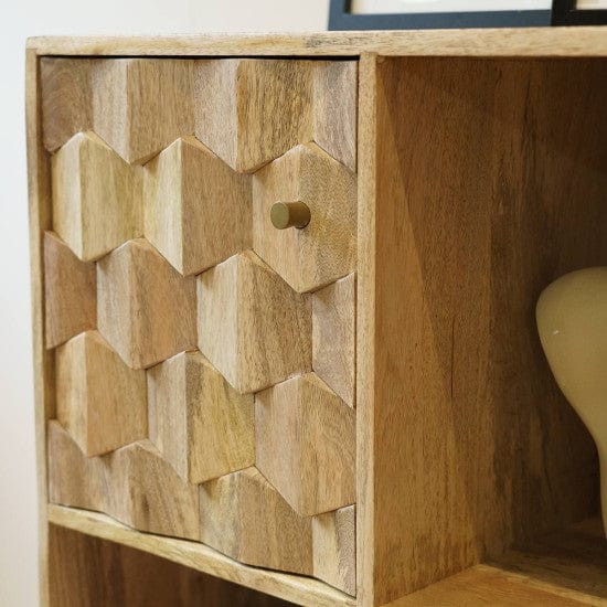 Darwin Mango Wood Sideboard in Natural Finish (Open Cabinet)