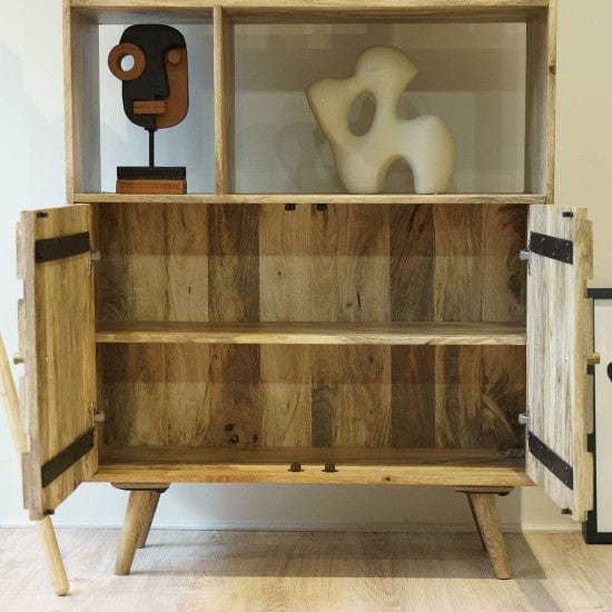 Darwin Mango Wood Sideboard in Natural Finish (Bookshelf)