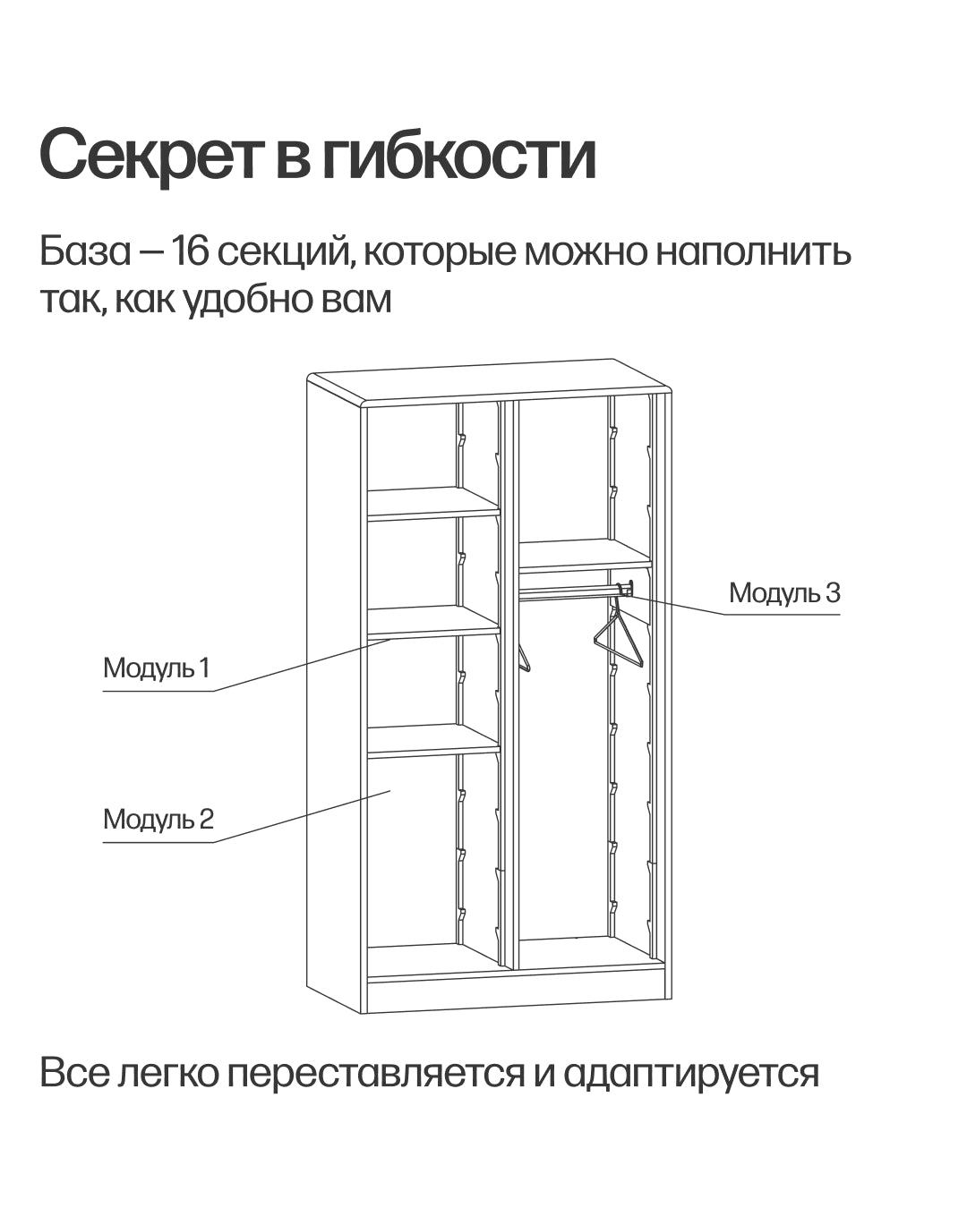 Modern 2 Door Wooden Wardrobe with Adjustable Shelves & Hanging Rail | Multi-Storage Bedroom Almirah