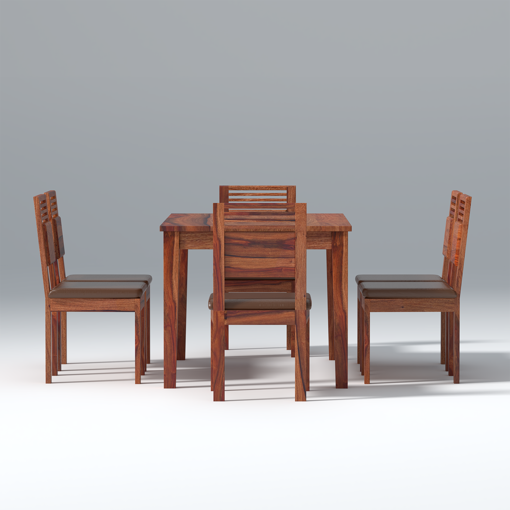 Velour Sheesham wood dining set in Reddish walnut Color with 6 Seating