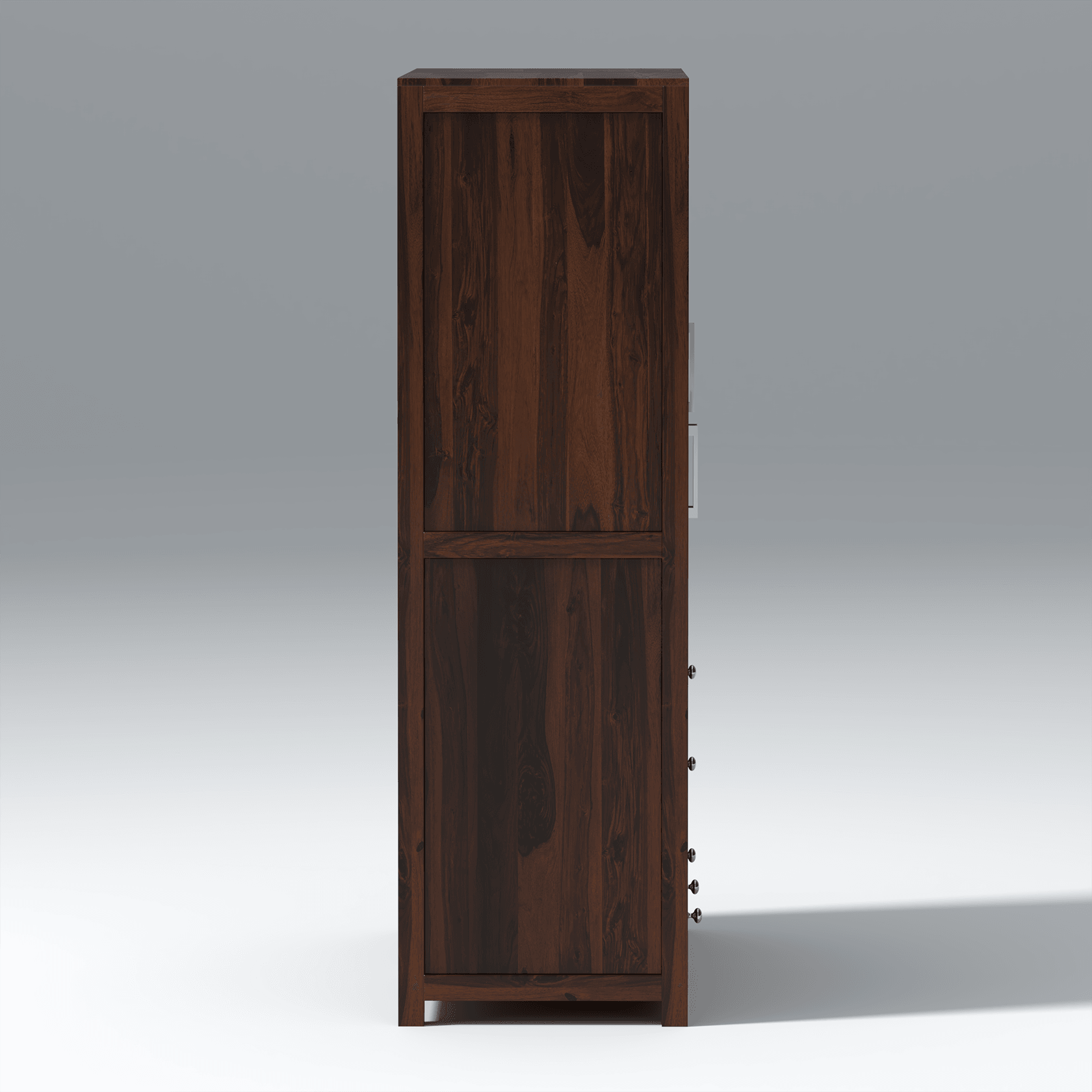 Summita Three Door Sheesham Wood Wardrobe in Walnut Colour - Ouch Cart 