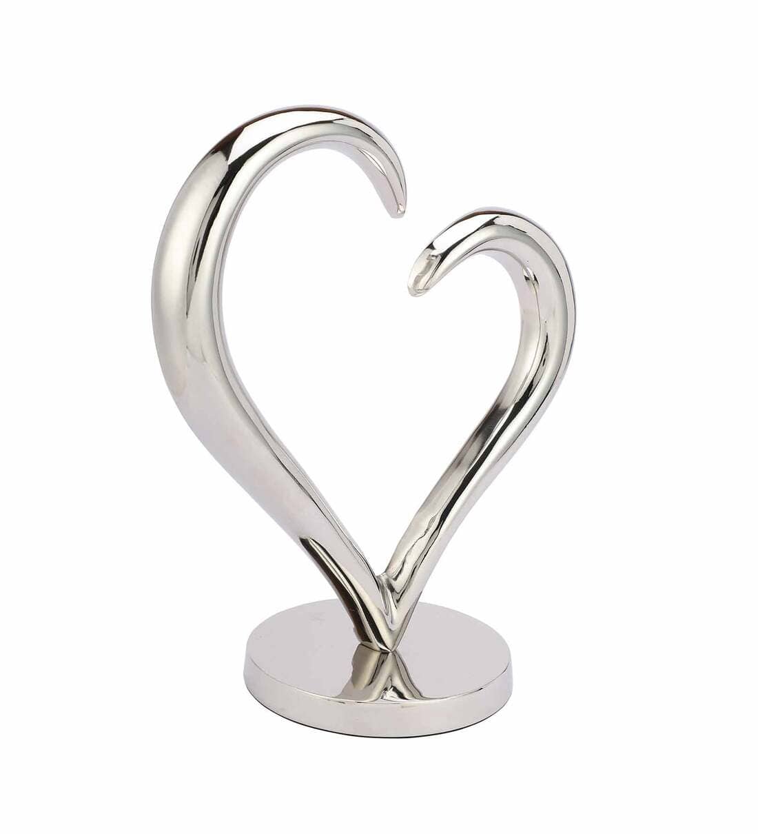 Silver Heart Iron Table Accent,