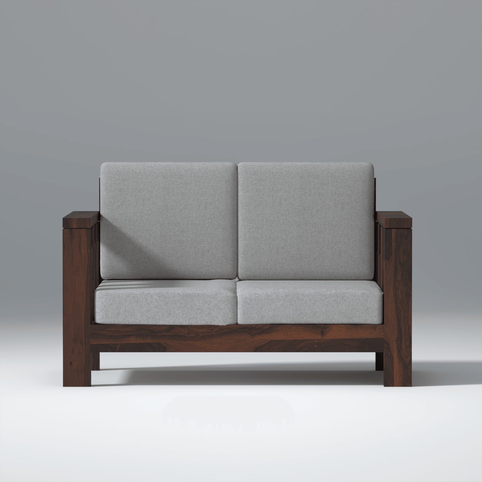 Tranquilcouch Sheesham Wood Sofa In Dark Walnut Color