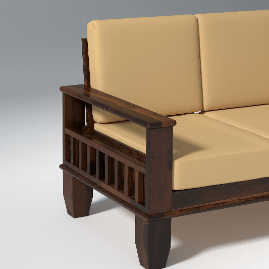 Fugleg Nest Sheesham Walnut Sofa In Dark Walnut Color - Ouch Cart 