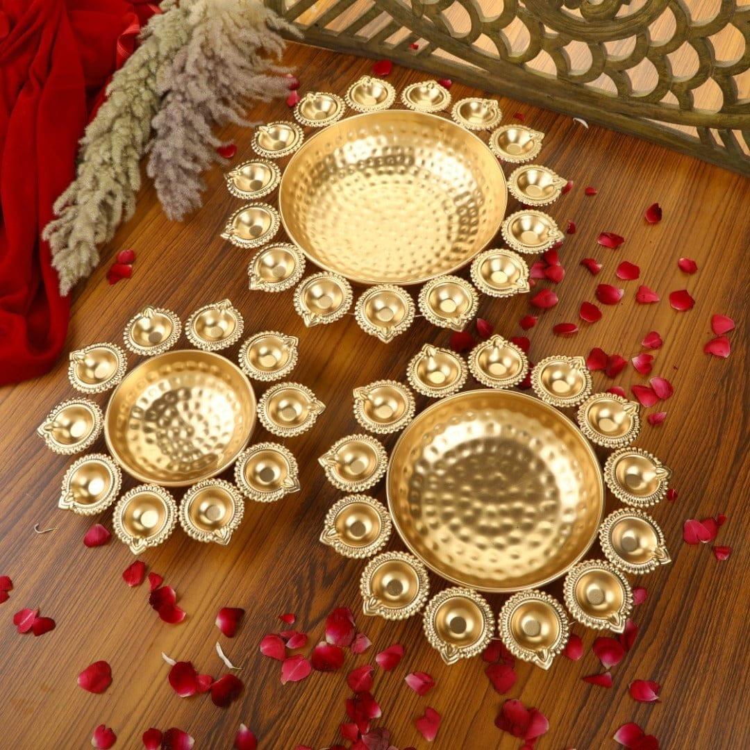 ASTOUNDING DIYA URLI SET OF 3. - Ouch Cart 