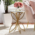 Jett Golden Flower Sofa Side Table